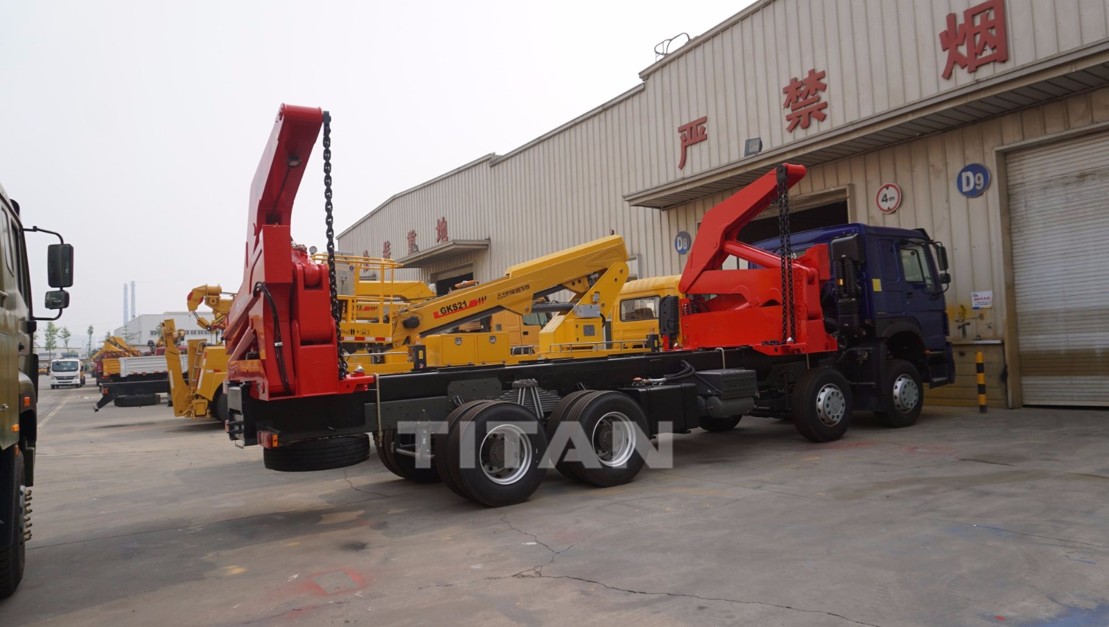 self loading container truck side loader