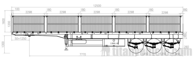 Drawing of Side Wall Semi Trailer