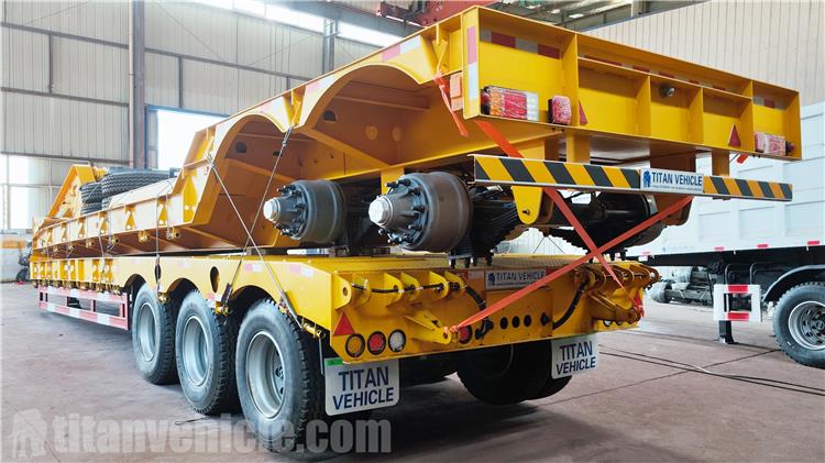 80 Ton Lowbed Trailer 2 Axle Detachable Gooseneck Trailer for Sale In Guyana